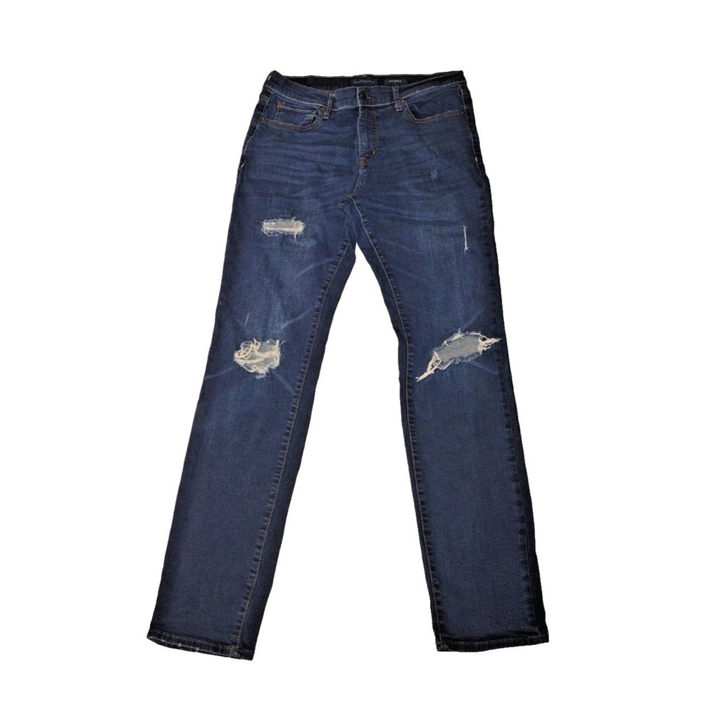 Aeropostale Jeans 34 x 34 Blue Skinny Ripped Denim Dark Wash Stretch Casual